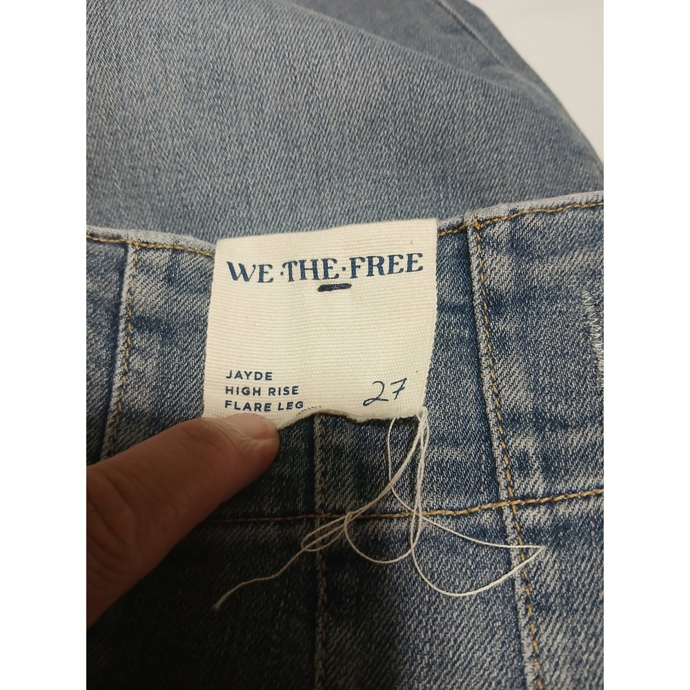 Free People We The Free Jayde High Rise Flare Leg Jeans Light Wash Blue 27 NEW‎ - Picture 7 of 13